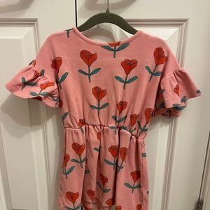 THE CAMPAMENTO Kids Pink Tulips Allover Dress